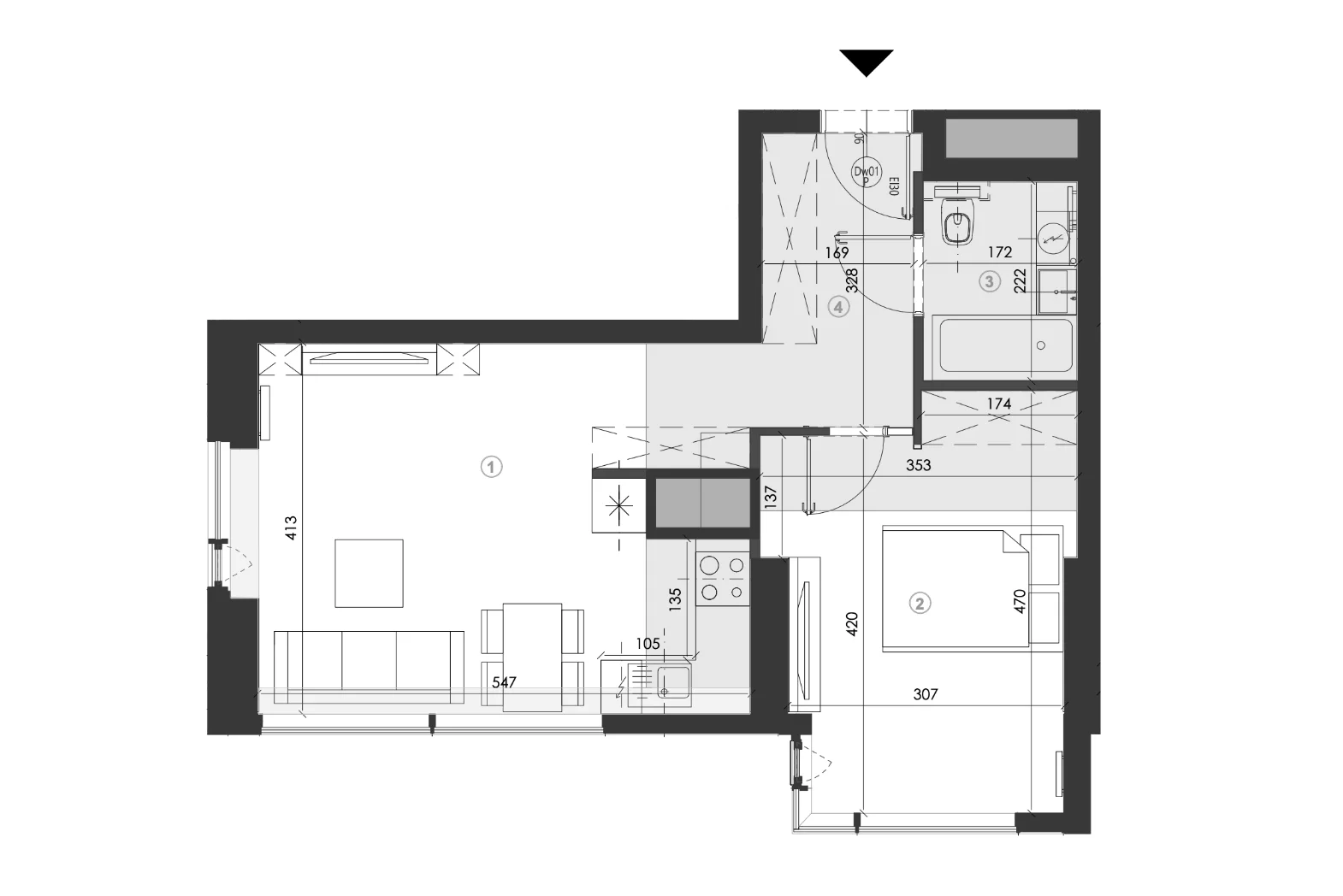 Rzut — Towarowa Towers A45
